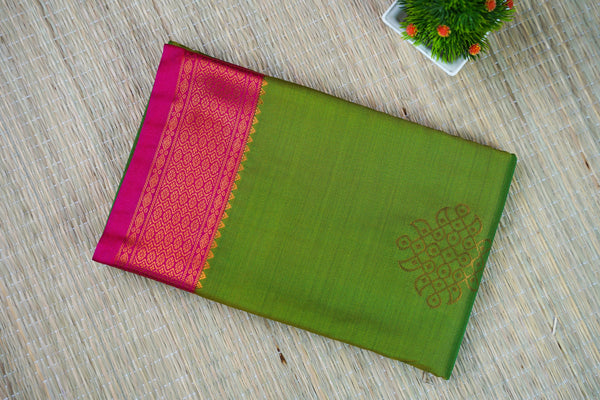 Rainforest Green Kora Saree