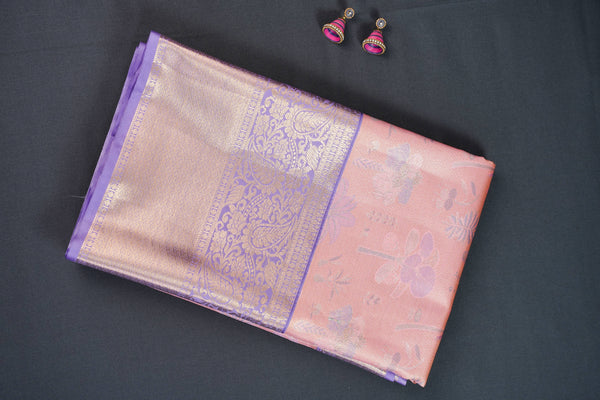 Rose and Purple Bridal Art Silk Saree