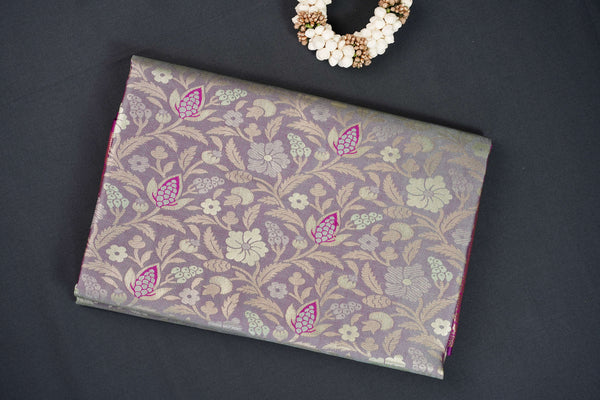 Silver and Pink Bridal Art Silk Saree