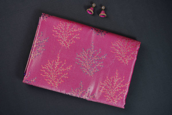 Pink and Violet Bridal Art Silk Saree