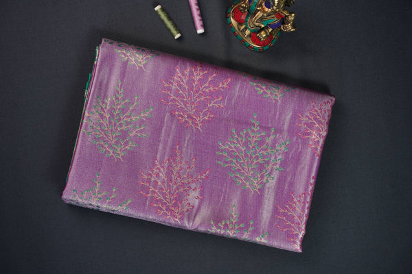 Pink and Green Bridal Art Silk Saree