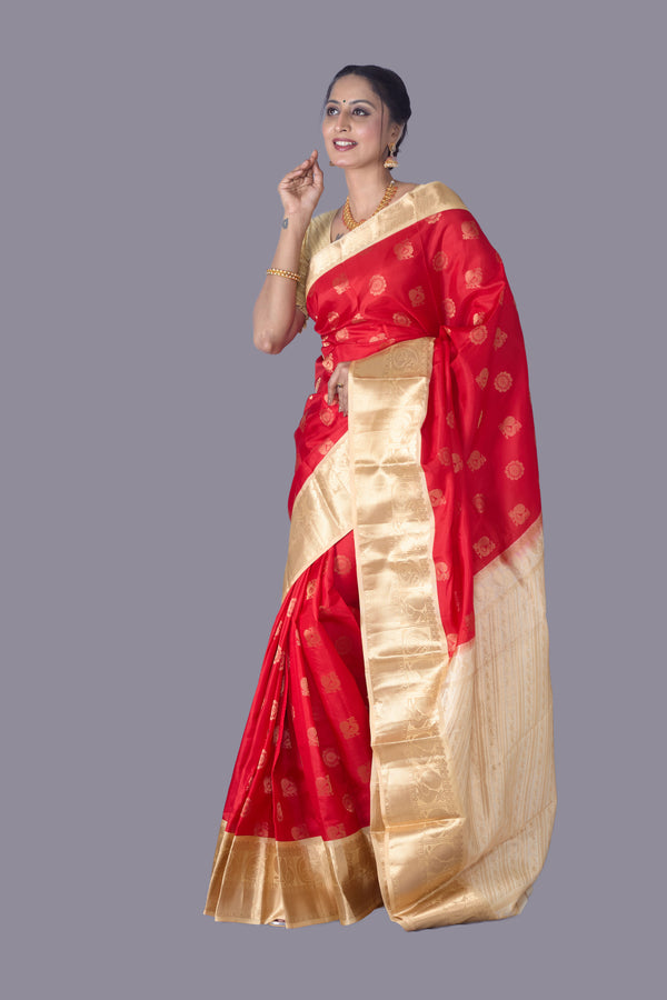Red Pure Kanchi Silk Saree