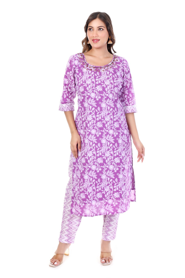Stylish Kurti Set- Purple