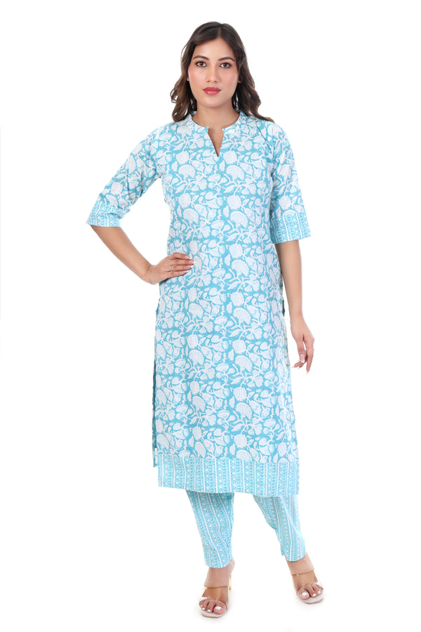 Stylish Kurti Set- Sky Blue