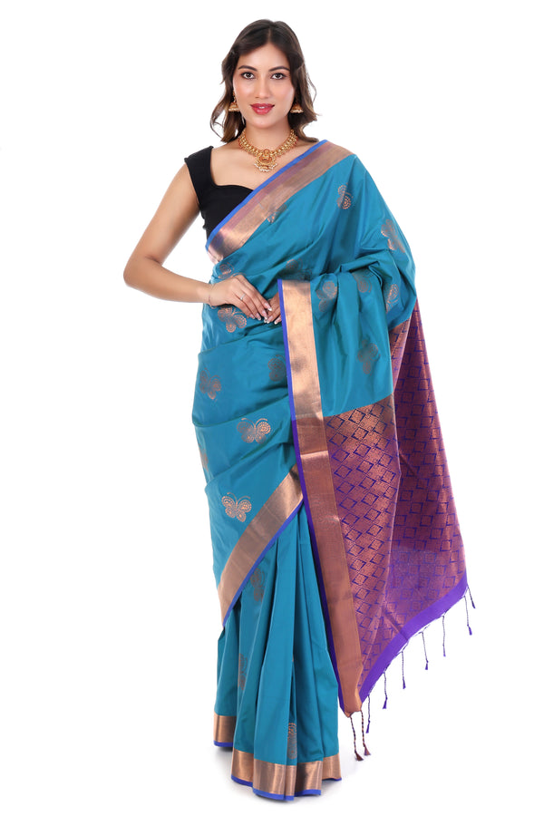 Kanchi Semi Soft silk - Blue