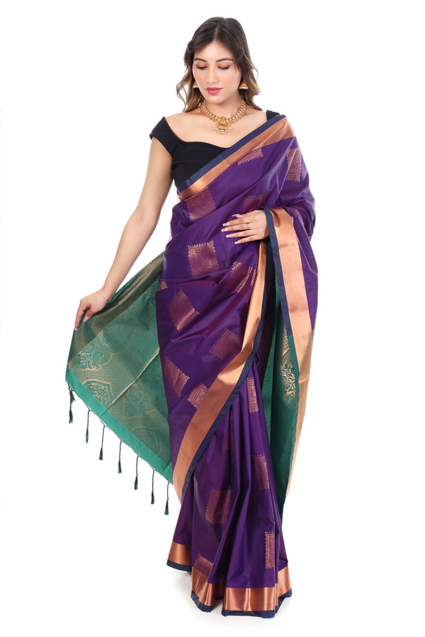 Kanchi Semi Soft silk - Purple