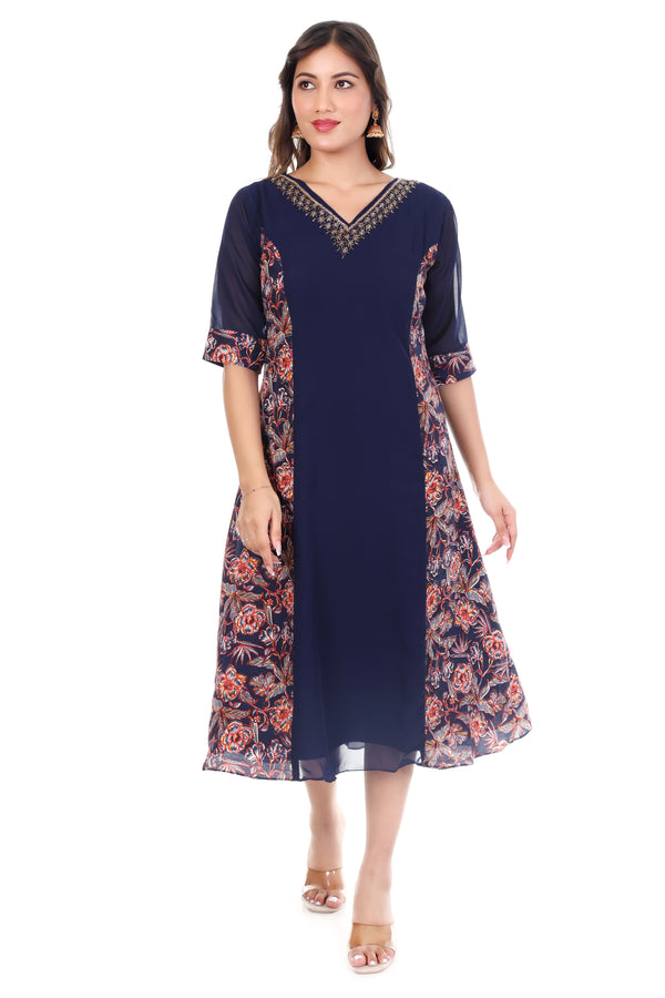 Stylish Kurti- Navy Blue