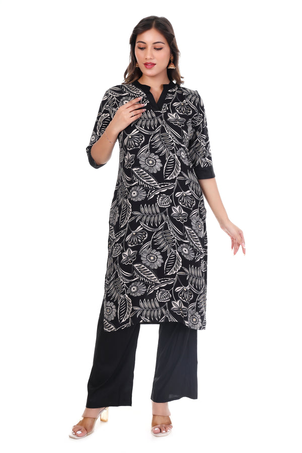 Stylish Kurti Set- Black