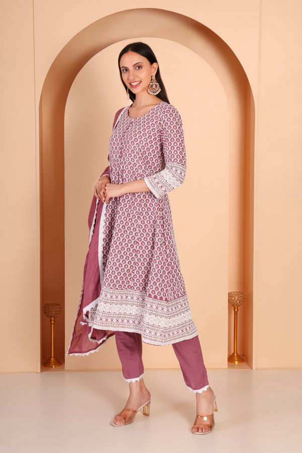 Designer Wear Kurti Set- Pink