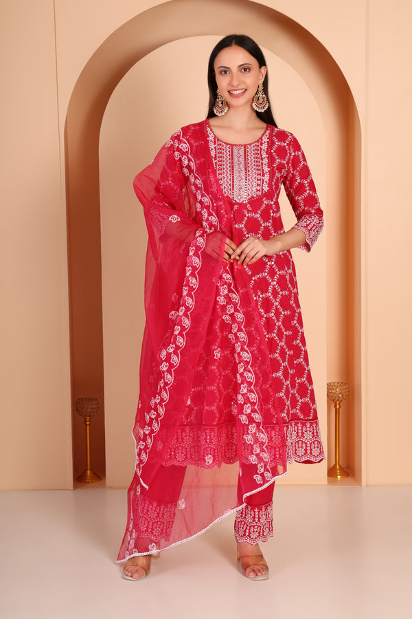 Designer Wear Kurti Set- Pink